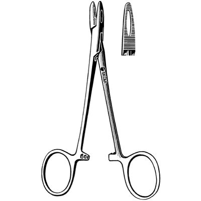 Collier Needle Holder, Fenestrated Jaws, 5 1/8" (13.0 Cm)
